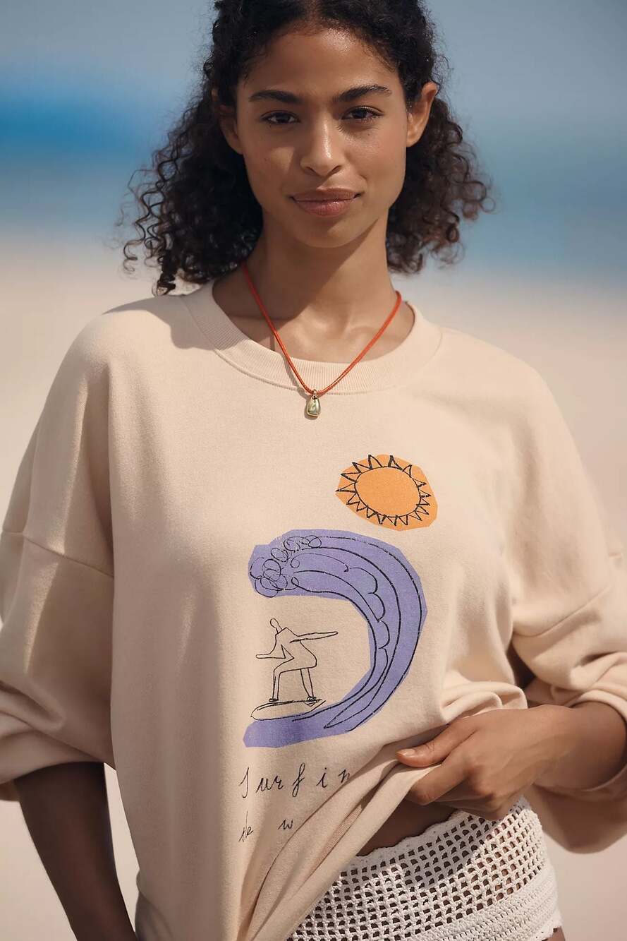 Anthropologie Surfing the Waves Sweatshirt